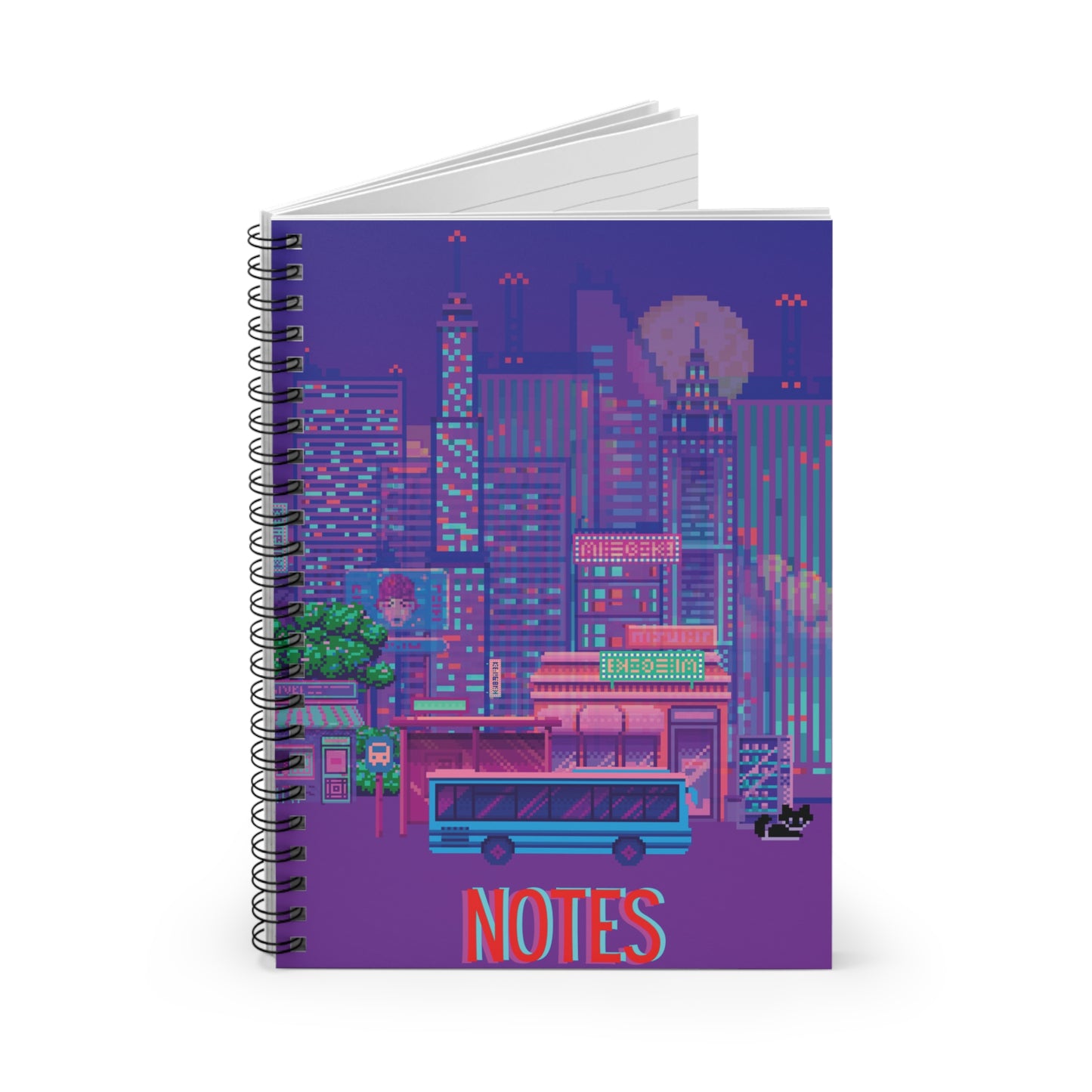 Neon Nights Spiral Notebook - Ruled Line