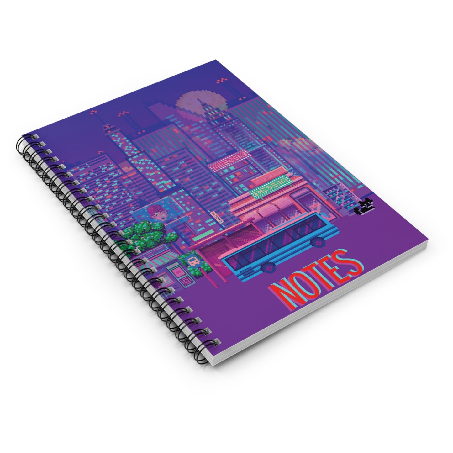 Neon Nights Spiral Notebook - Ruled Line