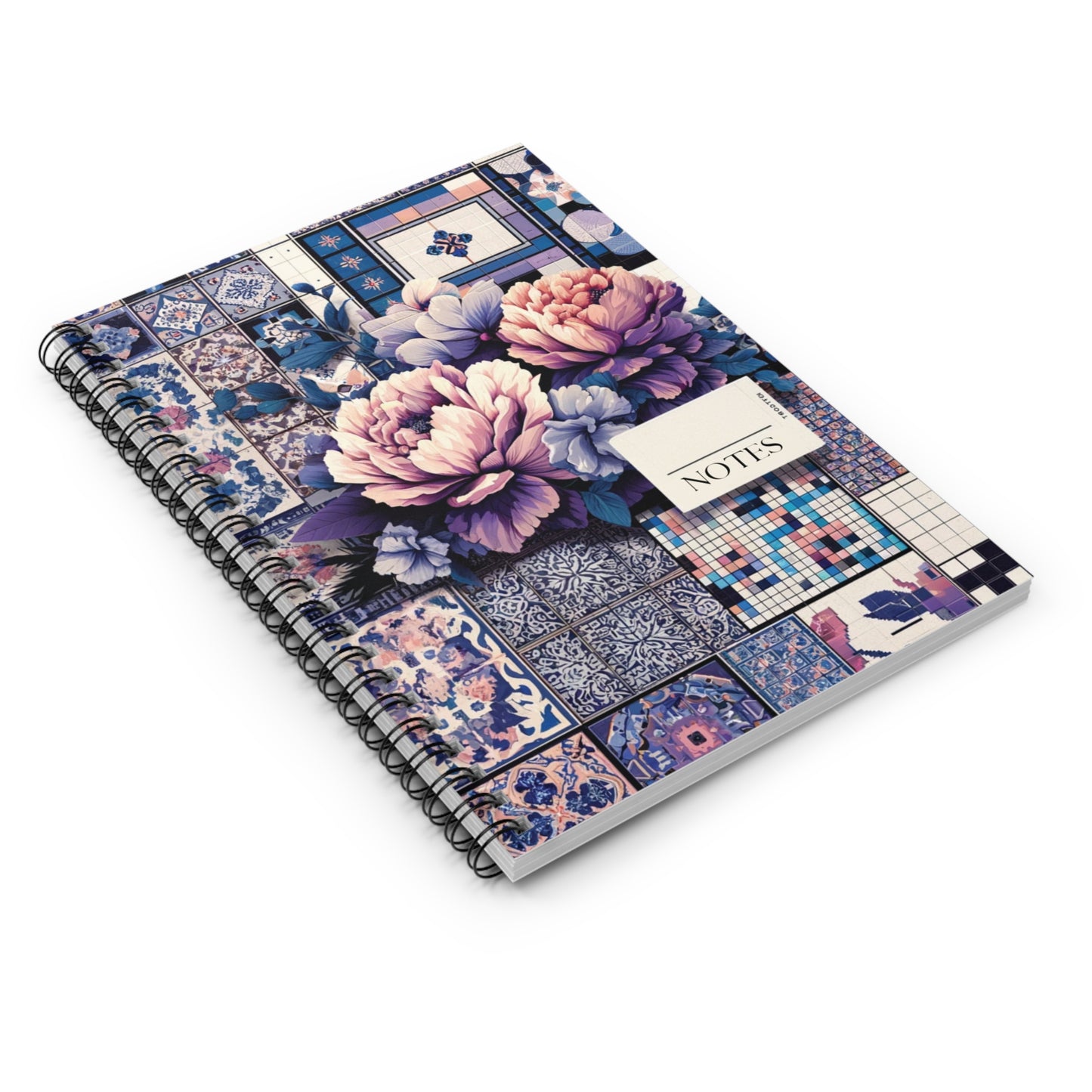 Floral Quilt Spiral Notebook - Ruled Line